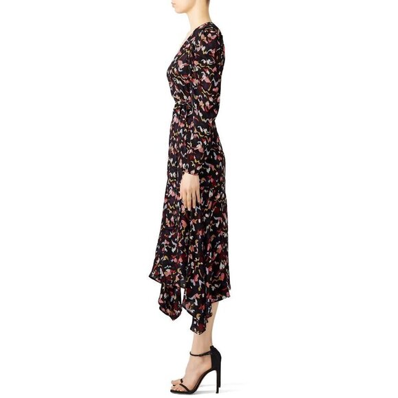 A.L.C. Black V-Neck Tianna Wrap Silk Midi Dress $695 - Picture 5 of 12